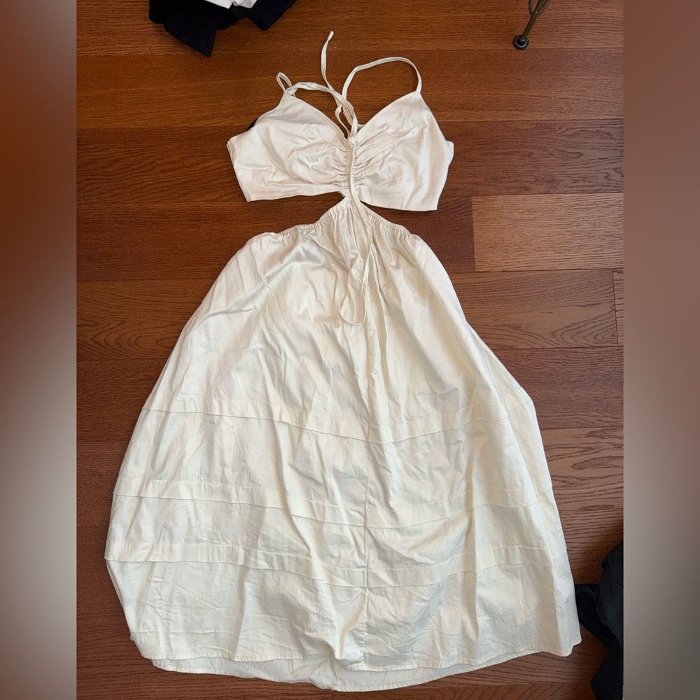 Forever 21 Cream dress with side cut outs